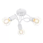   GLOBO 54802W-3D XARA I Mennyezeti lámpa fém fehér, rácsból font búrával. Ø:360, H:200, exkl. 3xE14 40W 230V