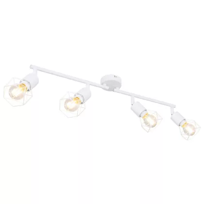   GLOBO 54802W-4 XARA I Spotlámpa fém fehér, rácsból font búrával. HxSZxM:600x80x195, exkl. 4xE14 40W 230V