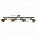   GLOBO 54808-4 MAREI Mennyezeti lámpa, 25W, 4x E14, rozsda hatású, sárgaréz, antik arany, fa