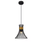   GLOBO 54814H PURRA Függeszték metál fekete-arany színben. Ø220, H:1200, exkl. 1xE27 60W 230V