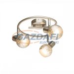   GLOBO 54840-3 Zacate Mennyezeti lámpa, 25W, 3x E14, nikkel matt, króm, üveg