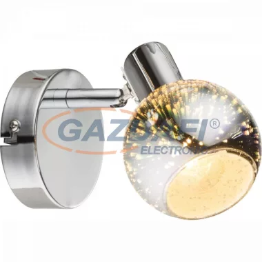 GLOBO 54845-1 KOBY Fali lámpa, 40W, E14, króm, 3D hatású üveg