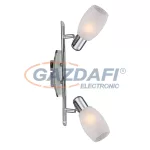   GLOBO 54917-2 CYCLONE Spot króm, üveg pókháló dekor,, LxH:350x150, exkl. 2xE14 40W 230V