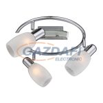   GLOBO 54917-3 CYCLONE Mennyezeti króm, üveg pókháló dekor, D:300, H:150, exkl. 3xE14 40W 230V