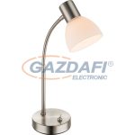   GLOBO 54918-1T ENIBAS Asztali lámpa nikkel matt, opál üveg, Flexo, kapcsolóval, LxBxH:230x110x400, 1xE14 40W 230V