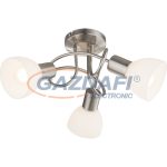  GLOBO 54918-3 ENIBAS Mennyezeti nikkel matt, opál üveg, D:380, H:190, 3xE14 40W 230V