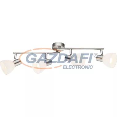 GLOBO 54918-4 ENIBAS Spot,fényes nikkel matt, opál üveg, , LxBxH:600x90x150, 4xE14 40W 230V