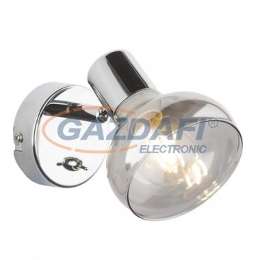 GLOBO 54921-1 LOTHAR Fali lámpa, 40W, E14, króm, füstös hatású üveg