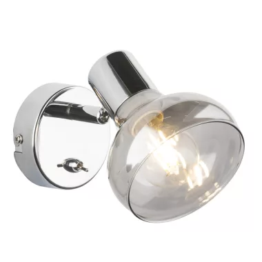 GLOBO 54921-1 LOTHAR Fali lámpa, 40W, E14, króm, füstös hatású üveg GLOBO 54921-1 LOTHAR Fali lámpa, 40W, E14, króm, füstös hatású üveg