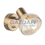   GLOBO 54922-1 DONTO Fali lámpa, 40W, E14, antik arany, króm, üveg, borostyán