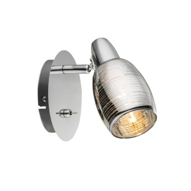 GLOBO 54986-1 Carson Fali lámpa, 40W, E14, króm, üveg