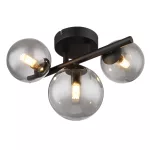   GLOBO 56133-3W RIHA Mennyezeti lámpa fém fekete váz, füstszínű búrával. Búra méretek: 1x12cm, 2x8cm, inkl. 10485 LED LM, SZxM::210x280, AL:190, inkl. 3xG9 LED 3,5W 230V, 80lm, 3000K