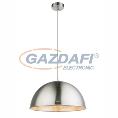 GLOBO 58306H Lenn-Nosy Függeszték lámpa, 60W, E27, nikkel matt / ezüst, fém /textil kábel