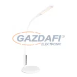   GLOBO 58398T VARENNA Asztali lámpa fehér fém és műanyag kombináció. Szára flexibilis. 5 lépésben állítható színhőmérséklet és fényerősség érintéssel. HxSZxM:470x175x540, 1xLED 9W 230V, 70-500lm, CCT 2.700-5.700