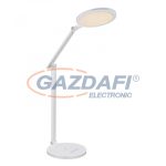   GLOBO 58399 STILLO Asztali lámpa fém és ezüst műanyag egyvelege. Két csuklóponttal szerelve. Érintéssel szabályozható színhőmérséklet és fényerő és időzítő funkció. HxSZxM:580x187x810, LED 15W 230V, 90-850lm, CCT 3.000-5.500