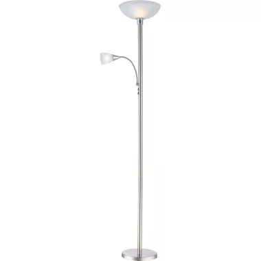 GLOBO 58931LED BLADE Állólámpa, LED 9W, E27, /1x E14 LED 3W/, 3000 K, 656 Lm, króm, nikkel matt, üveg