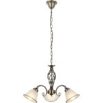   GLOBO 60208-3 ODIN Csillár , 60W , 3x E27 , antik réz , üveg