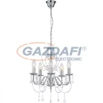   GLOBO 63128-5 PINJA Csillár , 40W , 5x E14 , fém fehér , akril kristályokkal