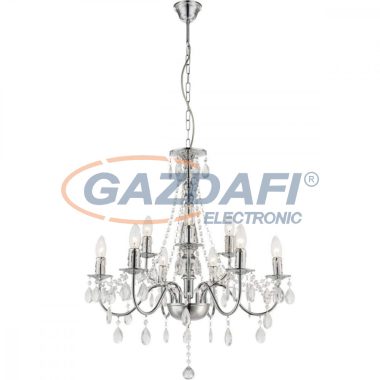 GLOBO 63129-9 WILLIAM Csillár , 40W , 9x E14 , króm , akril kristályokkal