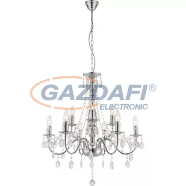 GLOBO 63129-9 WILLIAM Csillár , 40W , 9x E14 , króm , akril kristályokkal