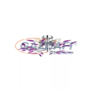 GLOBO 63165-4 LIBRA Mennyezeti króm, lila akril D:620, H:140, exkl. 4xE14 40W 230V