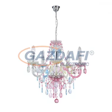 GLOBO 63218-5 NEVADA Csillár , 40W , 5x E14 , króm , akril kristályokkal