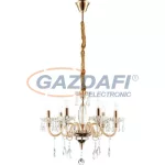   GLOBO 64109-6 Melissa Csillár , 40W , E14 , arany , K9 kristályok , üveg