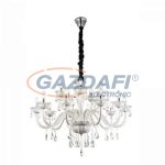   GLOBO 64118-15 Teejay Csillár , 40W , E14 , króm , üveg , K5 kristályok , textil