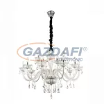   GLOBO 64118-15 Teejay Csillár , 40W , E14 , króm , üveg , K5 kristályok , textil