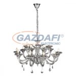   GLOBO 64129-15 Olenna Csillár , 40W , E14 , króm , üveg , K5 kristályok, textil