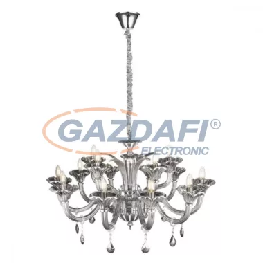 GLOBO 64129-15 Olenna Csillár , 40W , E14 , króm , üveg , K5 kristályok, textil