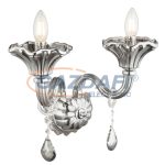   GLOBO 64129-2W Olenna Fali lámpa, 40W, E14, króm, üveg, K5 kristályok