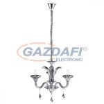   GLOBO 64129-3 Olenna Csillár , 40W , E14 , króm, üveg , K5 kristályok , textil