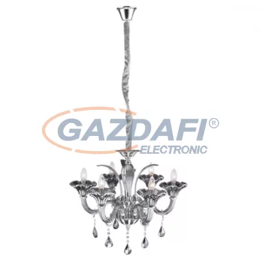 GLOBO 64129-6 Olenna Csillár , 40W , E14 , króm, üveg , K5 kristályok, textil