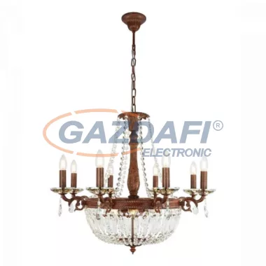 GLOBO 64130-8R Asha Csillár , 40W , E14 , fém , K9 krsitályok