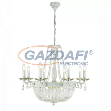 GLOBO 64130-8W Asha Csillár , 40W , E14 , fém , fehér arany , K9 krsitályok