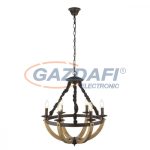   GLOBO 64204-6 Ulleu Csillár , 40W , E14 , fa , bársony , fém