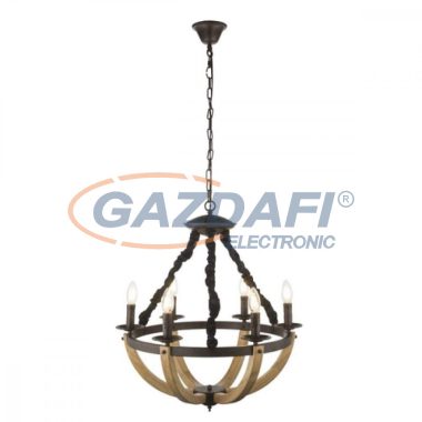 GLOBO 64204-6 Ulleu Csillár , 40W , E14 , fa , bársony , fém