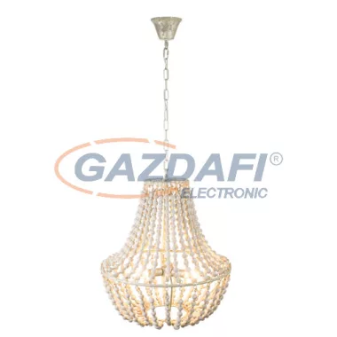 GLOBO 64205-3 Ulleu Csillár , 40W , E14 , antik ezüst , fa fehér