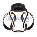   GLOBO 67119DS PRUNA Mennyezeti lámpa fém fekete, akril opál izzó takaró búrával. Távirányítóval fényerő-szabályozható, színhőmérséklet váltható. Éjfény funkció. Ø:500, H:370, inkl. 1xLED 60W 230V, 250-3200lm, CCT 3.000-6.000