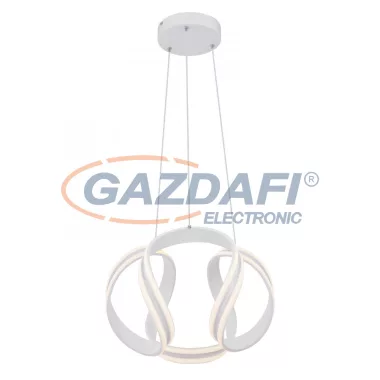 GLOBO 67119H PRUNA Függeszték fém fehér, akril opál izzó takaró búrával. Távirányítóval fényerő-szabályozható, színhőmérséklet váltható. Éjfény funkció. Ø:500, H:1500, inkl. 1xLED 60W 230V, 300-3400lm, CCT 3.000-6.000