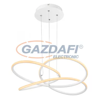 GLOBO 67201WH-30 PANDA Függeszték fém fehér, műanyag fényforrás takaró opál búrával. Ø:600, H:1200, inkl. 1xLED 30W 230V, 1370lm, 3000K