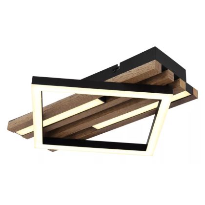   GLOBO 67344D OBRIEN LED mennyezeti lámpa 19W 230V IP20 1xLED fekete HxSzxM=330x310x75mm 1020lm 3000K