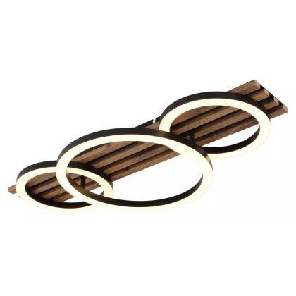   GLOBO 67353D3 TISHA LED mennyezeti lámpa 24W 230V IP20 1xLED fekete d=300 mm HxSzxM=620x300x95mm 1200lm 3000K