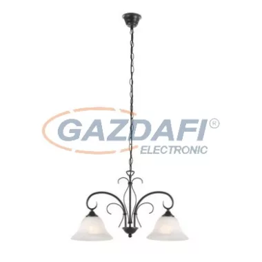 GLOBO 68410-2 Függeszték rozsdabarna, üveg alabástom fehér, E27 60W 230V, 535x1100mm