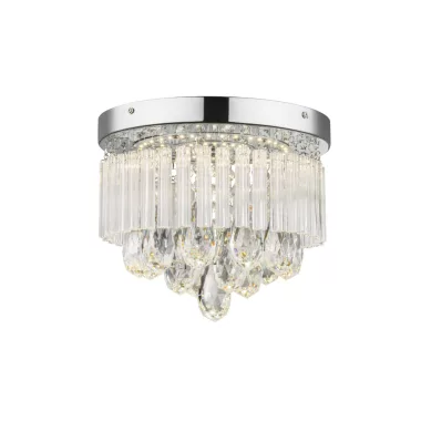 GLOBO 68598A MANILO Mennyezeti króm, akril kristály , D:280, H:220, inkl. 1xLED 12W 38,4V, 960lm, 4000K
