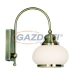   GLOBO 6900-1W NOSTALGIKA Falikar, antik réz, üveg szatén búra BxH:140x235, AL:230, exkl. 1xE14 40W 230V