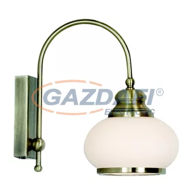 GLOBO 6900-1W NOSTALGIKA Falikar, antik réz, üveg szatén búra BxH:140x235, AL:230, exkl. 1xE14 40W 230V