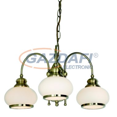 GLOBO 6900-3 NOSTALGIKA Csillár bronz,üveg opál, D:440, H:980, exkl. 3xE14 40W 230V