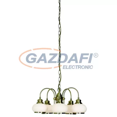 GLOBO 6900-5 NOSTALGIKA Csillár bronz,üveg opál, D:480, H:980, exkl. 5xE14 40W 230V